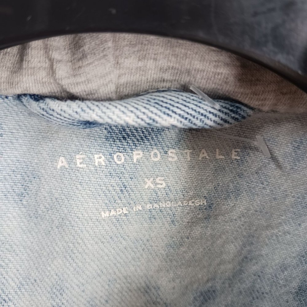 AEROPOSTALE WOMENS XS JEAN HOODIE JACKET - Picture 3 of 15